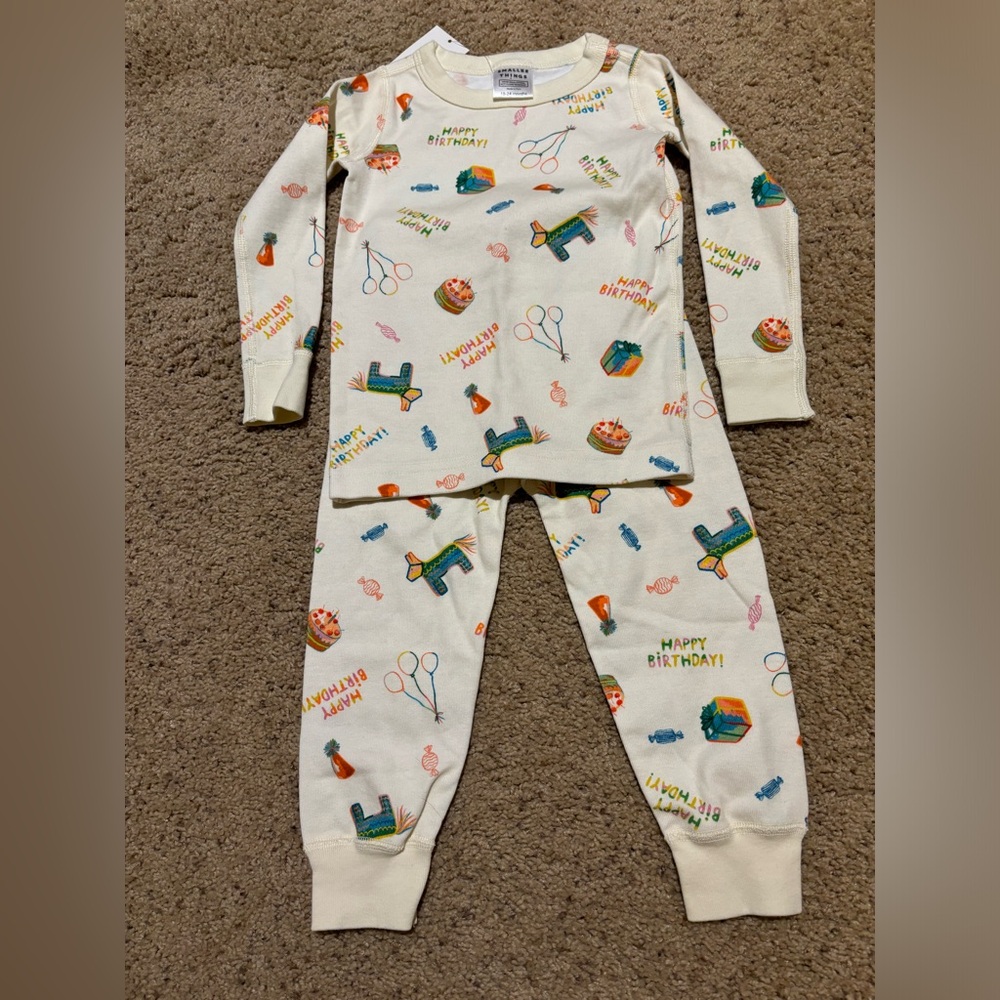 Smaller Things Happy Birthday Pajamas, size 18-24 months. NWT